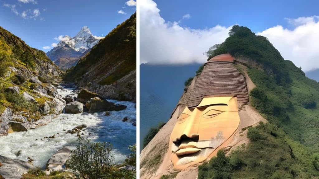 Giant Face Appears in Nepal Mountain